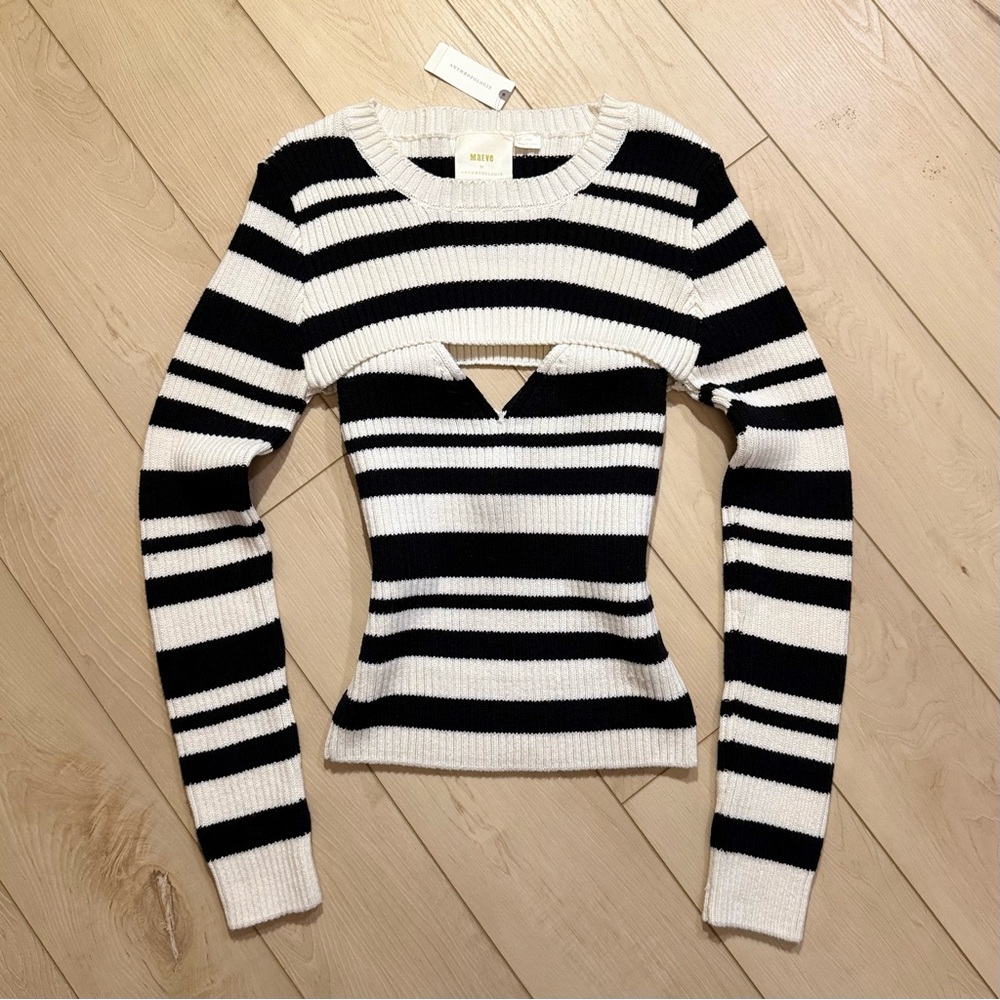 anthropologie MAEVE striped shrug set pullover tank & shrug BNWT